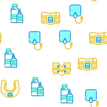 Ems Training Device Vector Seamless Pattern Stock Illustration