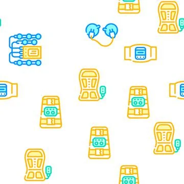 Ems Training Device Vector Seamless Pattern Stock Illustration