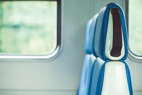 Emtpy interior of the train for long Stock Photos