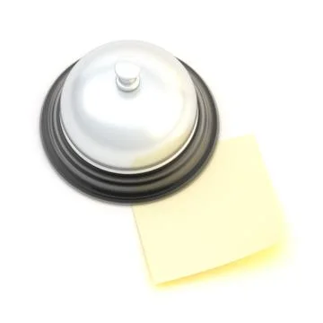 Emtpy note under reception bell Foto stock