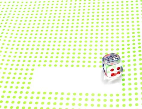 Emtpy space for write with dice on green background emtpy space for write ... Stock Photos