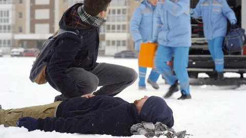 EMTs Arriving on Scene Stock Footage 123688964