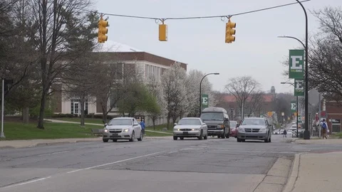 EMU campus traffic Stock Footage 89177068