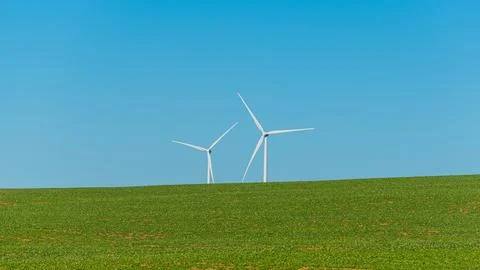 The Emu Downs Wind Farm is a 79.2 MW wind farm in Western Australia Stock Photos