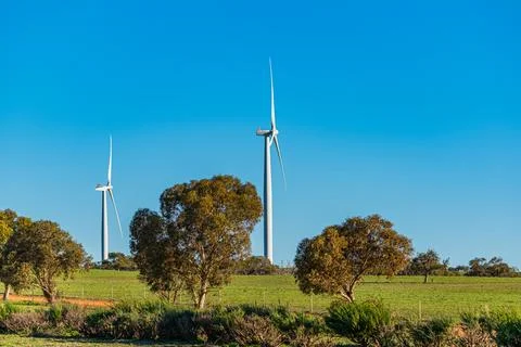 The Emu Downs Wind Farm is a 79.2 MW wind farm in Western Australia Stock Photos