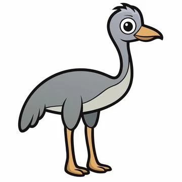 Emu flat Vector illustration on white background Stock Illustration