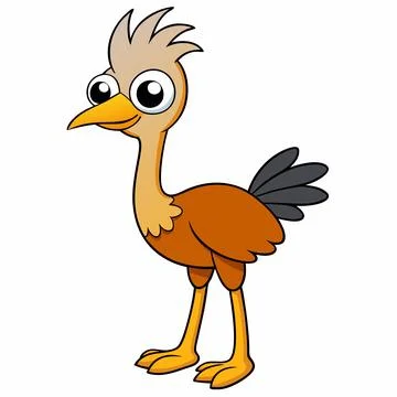 Emu flat Vector illustration on white background Stock Illustration