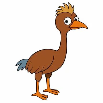 Emu flat Vector illustration on white background Stock Illustration