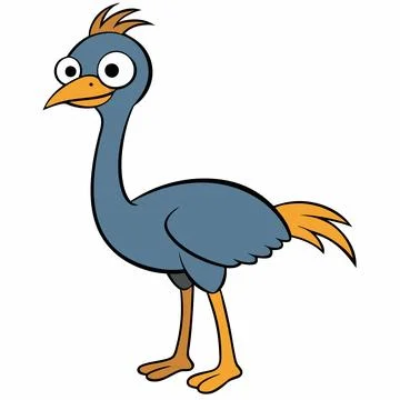 Emu flat Vector illustration on white background Stock Illustration