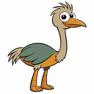 Emu flat Vector illustration on white background Stock Illustration