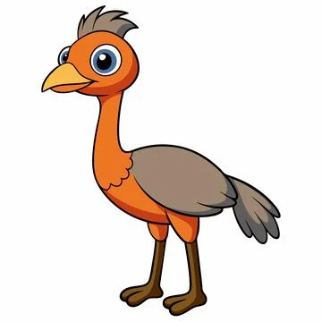 Emu flat Vector illustration on white background Stock Illustration