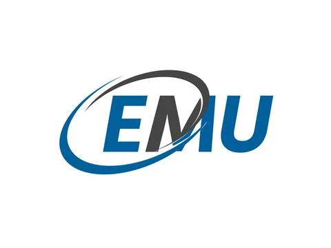 Emu letter creative modern elegant swoosh logo design Stock Illustration