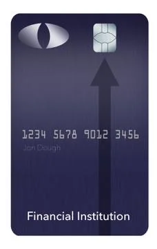 EMV chips have led to a redesign of some credit cards to a vertical or portra Stock Illustration