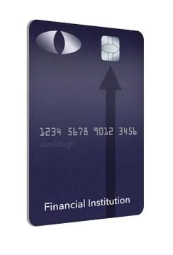 EMV chips have led to a redesign of some credit cards to a vertical or portra Stock Illustration