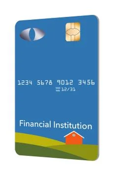 EMV chips have led to a redesign of some credit cards to a vertical or portra Stock Illustration