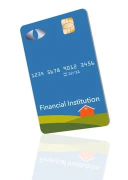 EMV chips have led to a redesign of some credit cards to a vertical or portra Stock Illustration