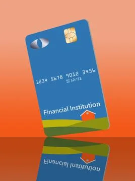 EMV chips have led to a redesign of some credit cards to a vertical or portra Stock Illustration