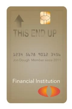 EMV chips have led to a redesign of some credit cards to a vertical or portra Stock Illustration