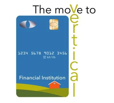 EMV chips have led to a redesign of some credit cards to a vertical or portra Illustrazione stock