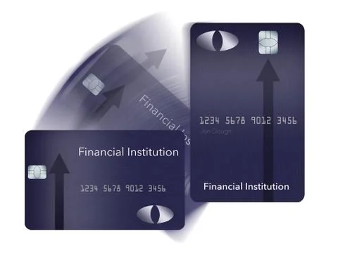 EMV chips have led to a redesign of some credit cards to a vertical or portra Stock Illustration