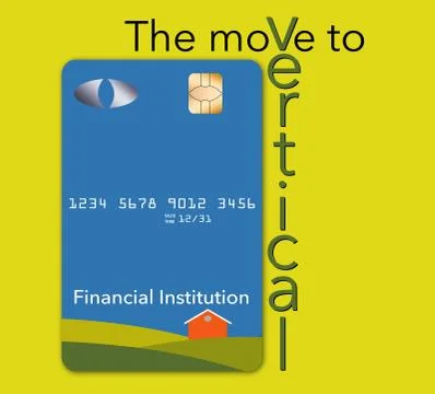 EMV chips have led to a redesign of some credit cards to a vertical or portra Illustrazione stock