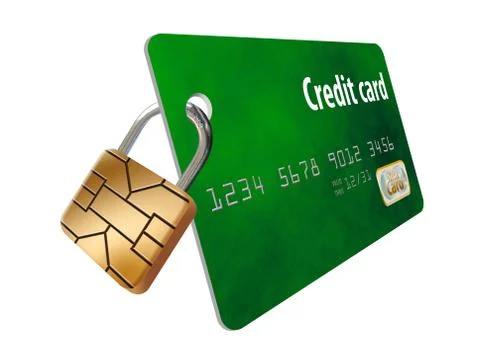 EMV security chip that looks like a padlock... Stock Illustration