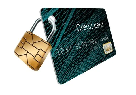 EMV security chip that looks like a padlock... Stock Illustration