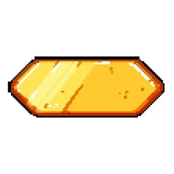 En gold game button pixel art vector illustration Stock Illustration