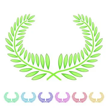 En gold laurel cartoon vector graphic Stock Illustration