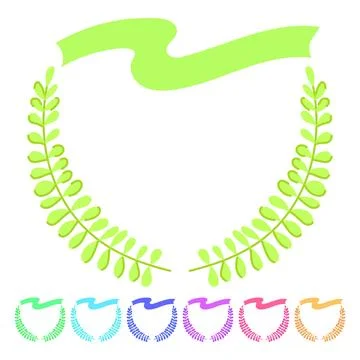 En gold laurel vector cartoon graphic Stock Illustration