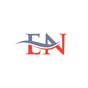 EN Logo design vector. Swoosh letter EN logo design Stock Illustration