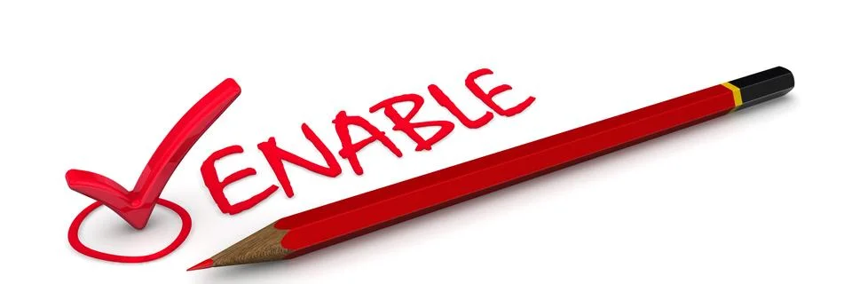 Enable. The check mark Ilustração Stock