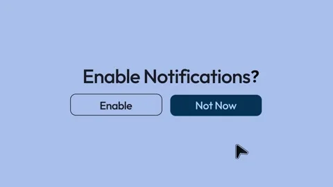 Enable Notifications Button Animation UI Click Bell Prompt Stock Footage 333827343