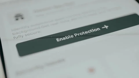 Enable Protection button, security protection prompt. Cybersecurity concept Stock Footage 329282427