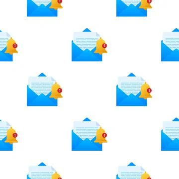Enable reminder notification pattern. Email notification. Message alert. Vector Stock Illustration