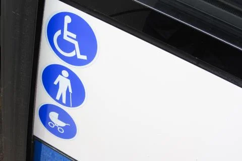 Enabled bus for transport of disabled and aged people Stock Photos