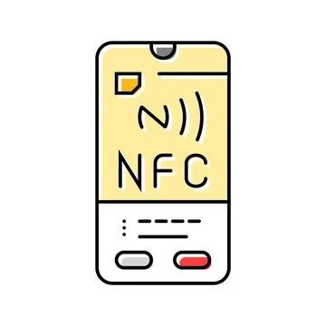 Enabled phone nfc technology color icon vector illustration Stock Illustration