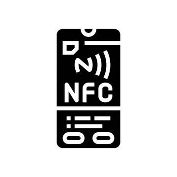Enabled phone nfc technology glyph icon vector illustration Stock Illustration