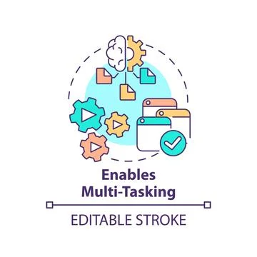 Enables multi tasking concept icon Stock Illustration