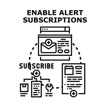 Enabling alert subscriptions for digital notifications and updates Stock Illustration