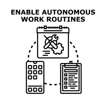 Enabling autonomous work routines and task management Stock Illustration