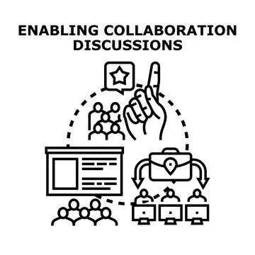 Enabling collaboration discussions and teamwork concepts Stock Illustration