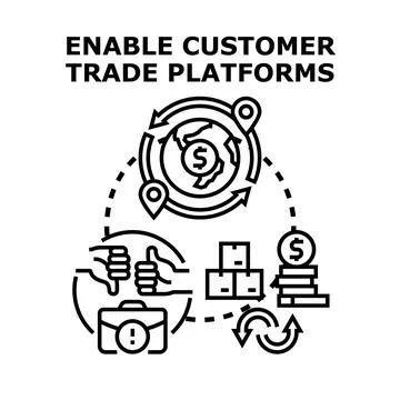 Enabling customer trade platforms concept vector illustration Stock Illustration