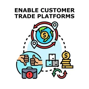 Enabling customer trade platforms concept vector illustration Stock Illustration