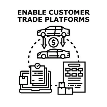 Enabling customer trade platforms for vehicle exchange Ilustración de archivo