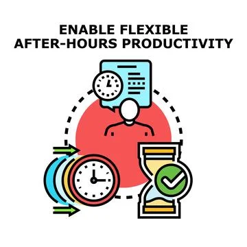 Enabling flexible after hours productivity concept Stock Illustration