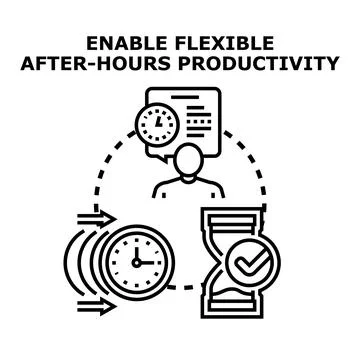 Enabling flexible after hours productivity concept Stock Illustration