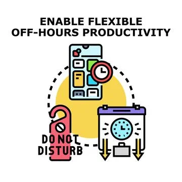 Enabling flexible off hours productivity with smart scheduling Stock Illustration