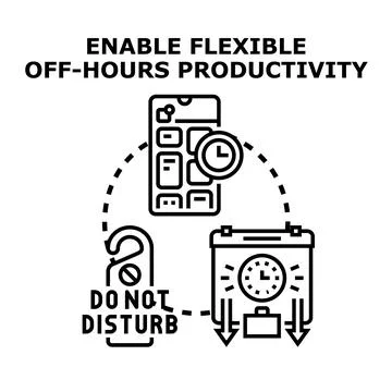 Enabling flexible off hours productivity with smart scheduling 스톡 일러스트