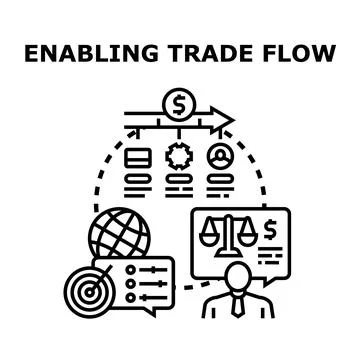 Enabling global trade flow process and regulation 스톡 일러스트